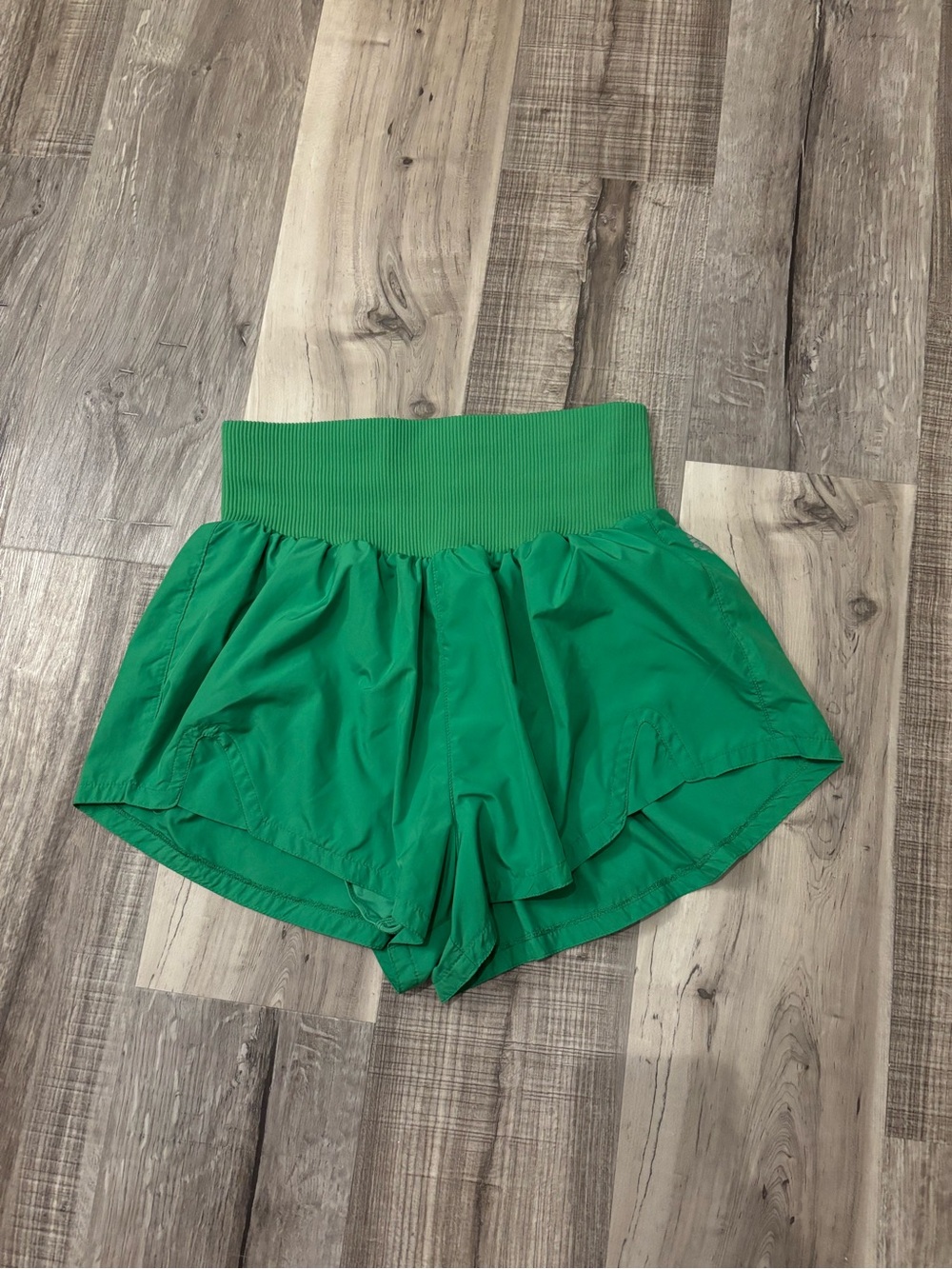 Free People Women's Green Athletic High-Waist Flowy Shorts